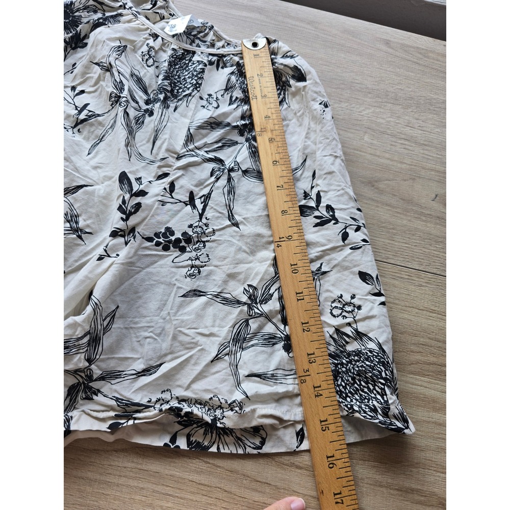Anko Floral Cotton Midi Dress Size 18 Black White resortwear vacation lagenlook - Picture 6 of 8